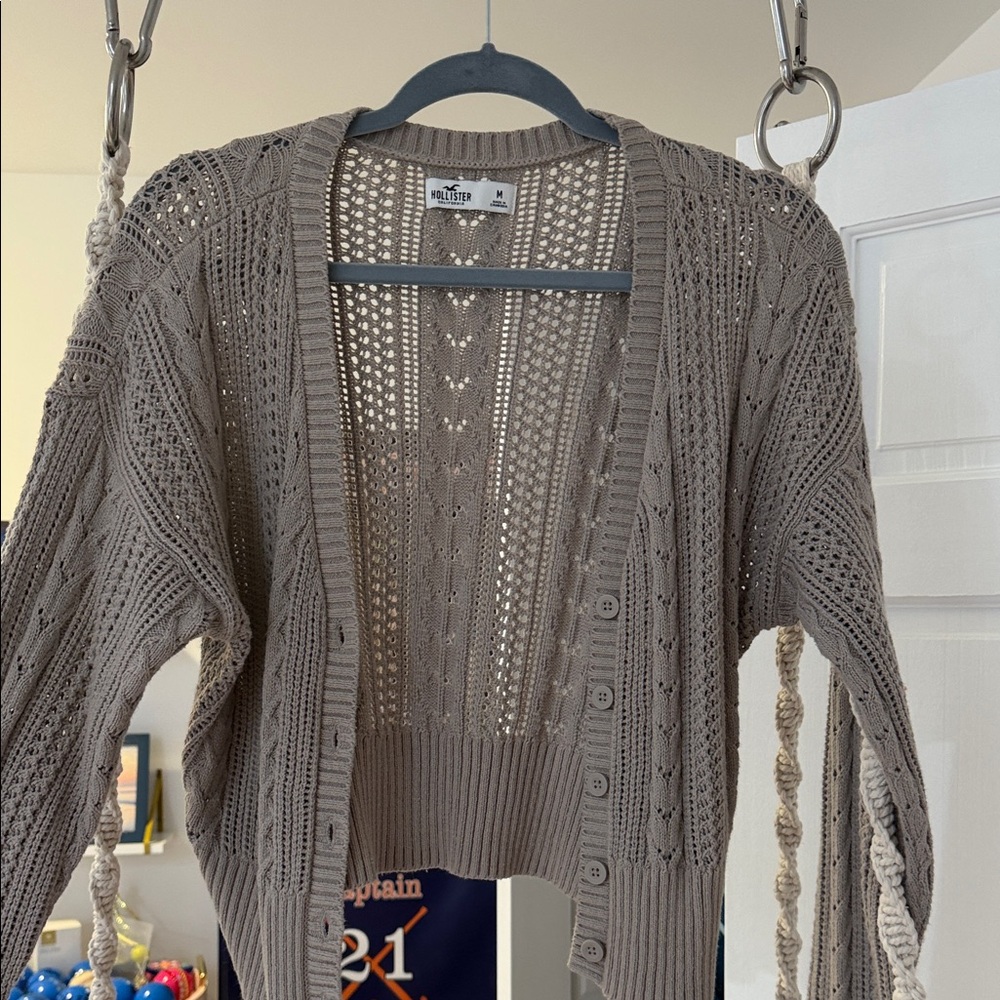 Hollister Women's Taupe Knit Cardigan